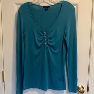 Amisu Long Sleeve Top with Buttons (size L)